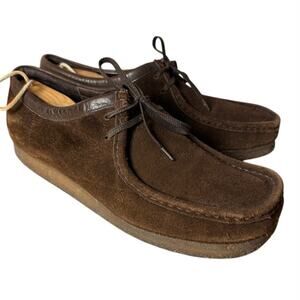Clarks Originals 36402 Mens Wallabee Brown Suede Shoes Size 13 EUC Classic Crepe